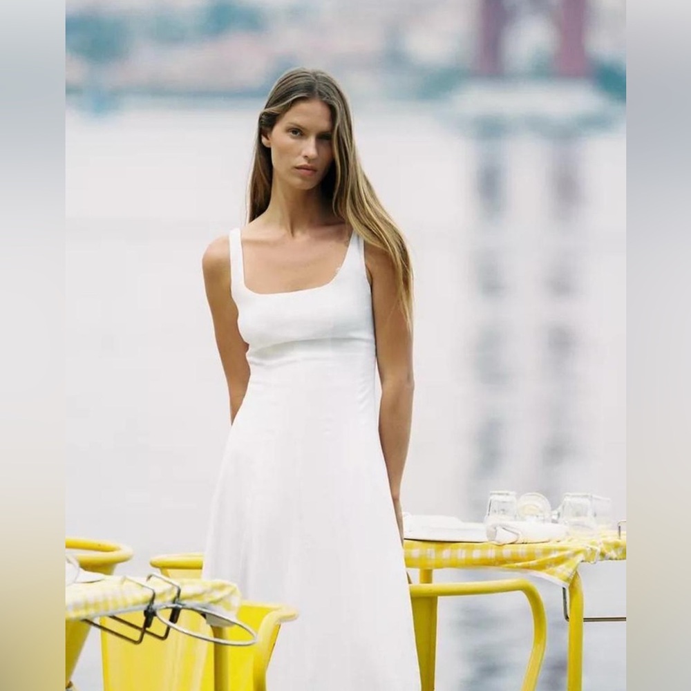 Zara White Strapless Dress